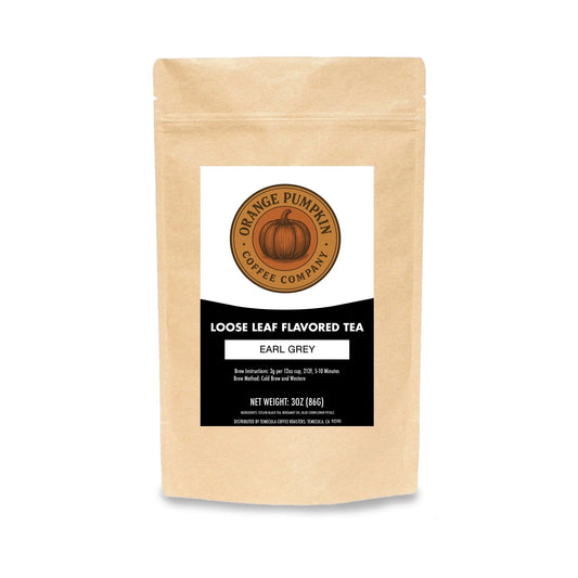 Earl Grey loose leaf tea with Ceylon OP, bergamot oil, and blue cornflowers showcasing orange, floral, and malt notes