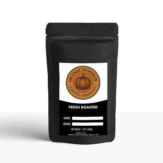 Medium-dark roast Latin American Blend coffee beans with nutty, fruity, and cocoa flavors