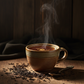 Cup of English Breakfast tea with milk and sugar, rustic blend of African and Indian tea leaves