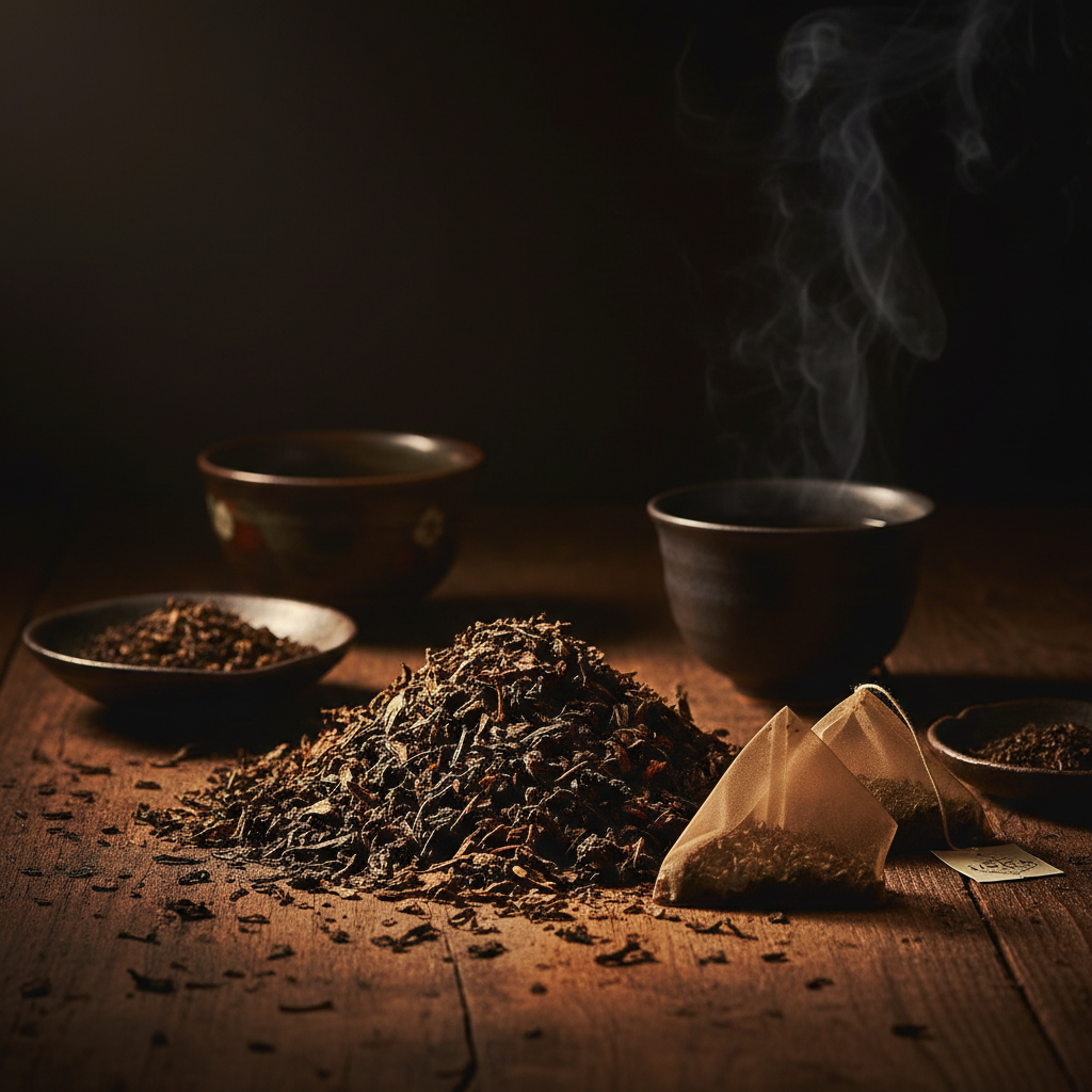 Fine stone-milled Hojicha powdered roasted green tea with toasted cereal and umami notes