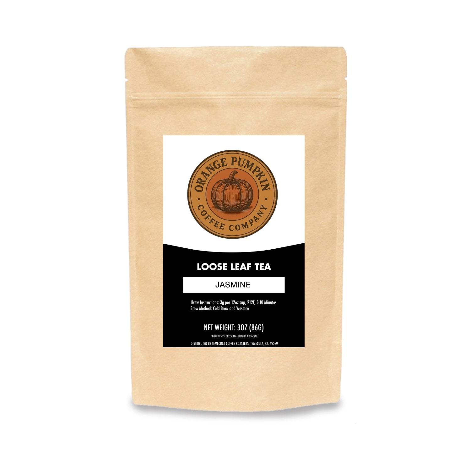 Close-up of fresh jasmine blossoms with green tea leaves showcasing the blend of jasmine blossoms and green tea