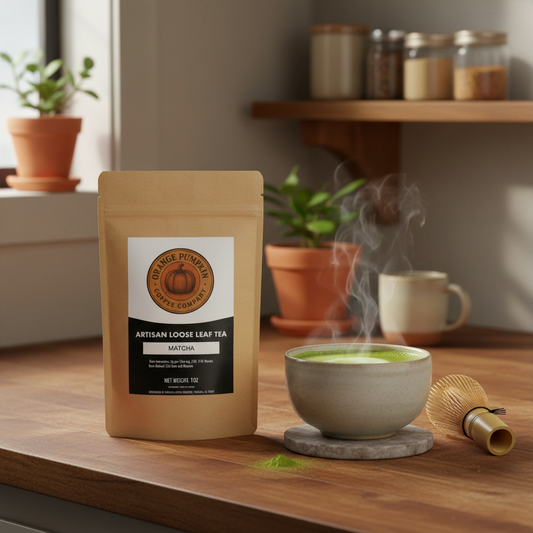 Ceremonial matcha powder vibrant green fine texture in bowl with bamboo whisk