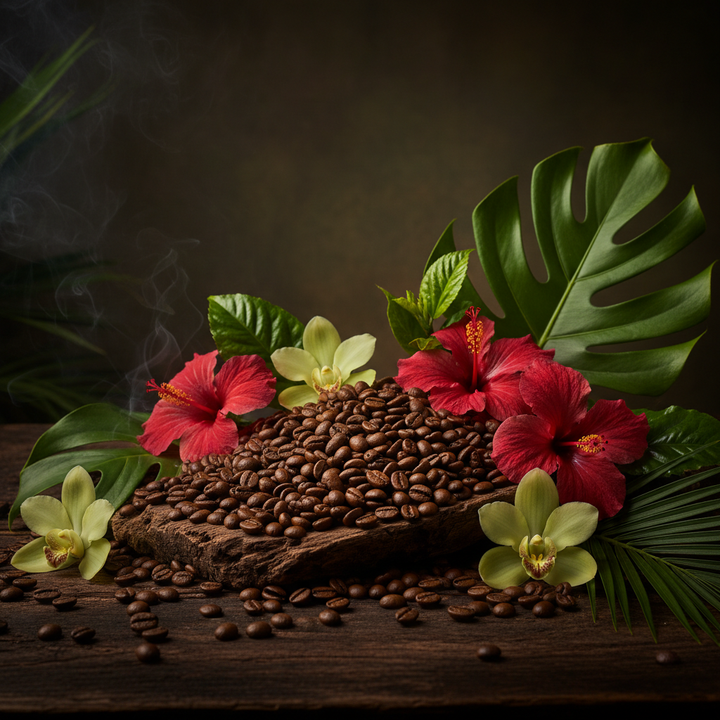 Freshly roasted Papua New Guinea single origin coffee beans with caramel, honey, and fruit notes