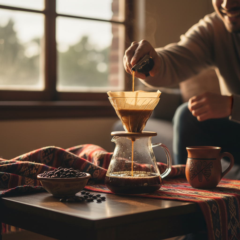 Peru Decaf medium roast coffee beans with caramel, smooth, citrus notes from Piura and Amazonas, decaffeinated via Swiss Water Process