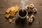 Smores medium roast coffee beans flavored with chocolate, marshmallow, and graham cracker extracts in a fresh roasted bag