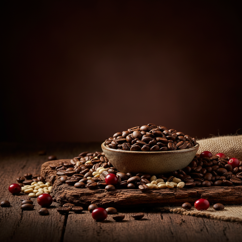 Bag of premium Tanzania coffee beans from Mbeya, medium roast with floral and fruity notes