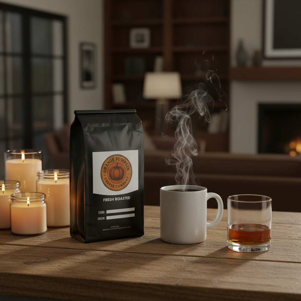 Whiskey barrel aged medium roast coffee with whiskey, oak, and vanilla notes